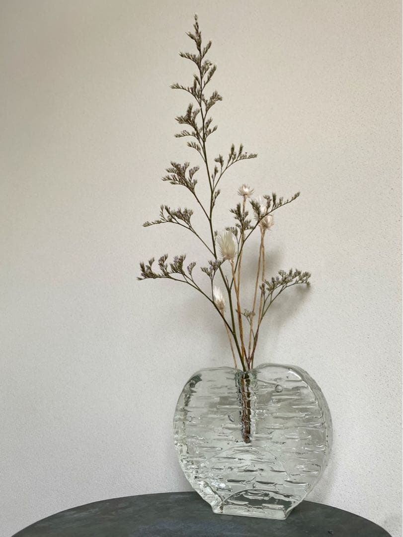 ドイツ アンティーク ビンテージ クリア ハート ♥︎ 花瓶 フラワーベース 美品