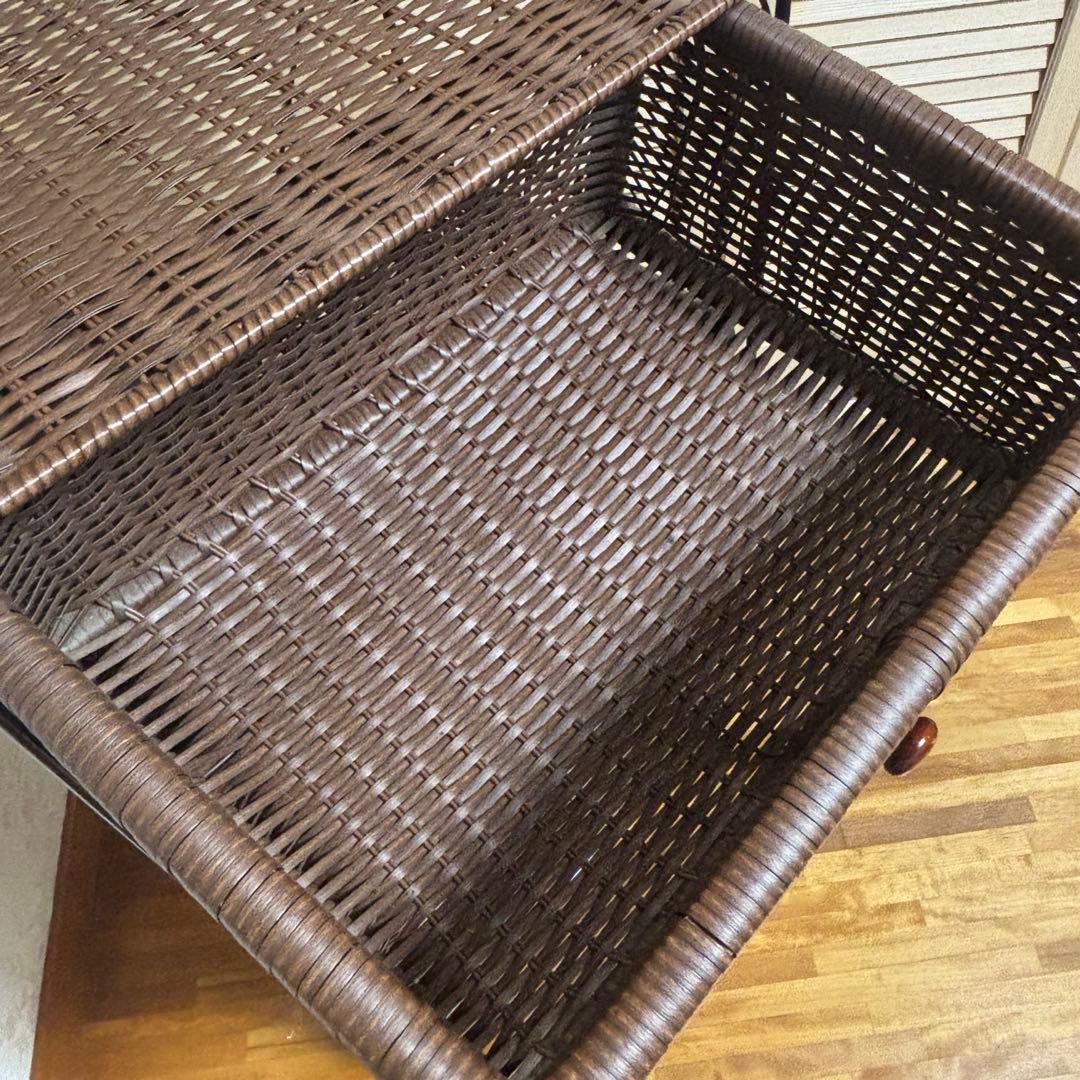 【手渡し限定】ラタンチェスト 4段引出し　　アイアンフレーム　お洒落　ラタン