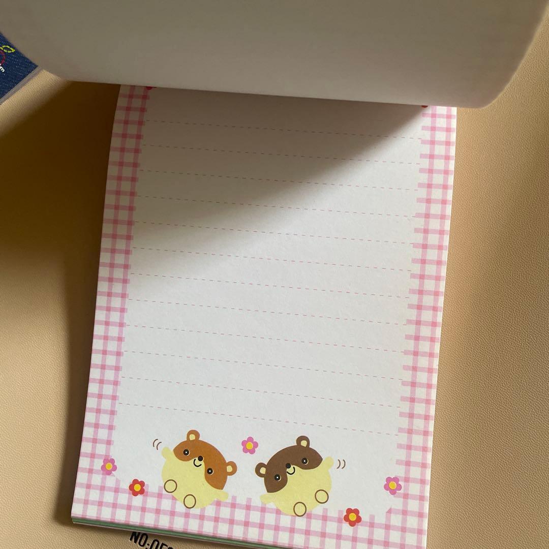 平成レトロ　ハムスター　メモ帳　ケース入りレターセット