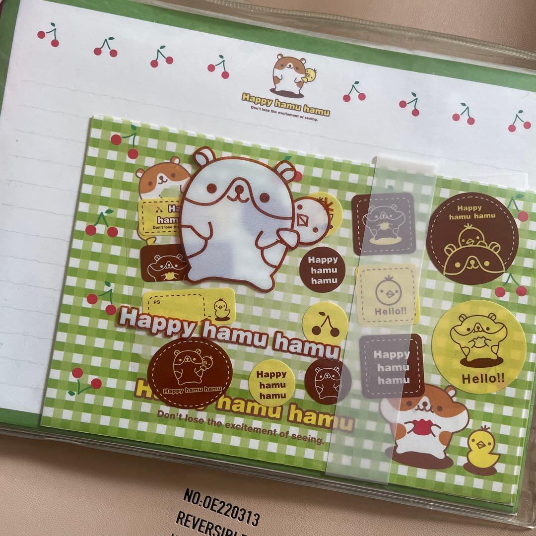 平成レトロ　ハムスター　メモ帳　ケース入りレターセット