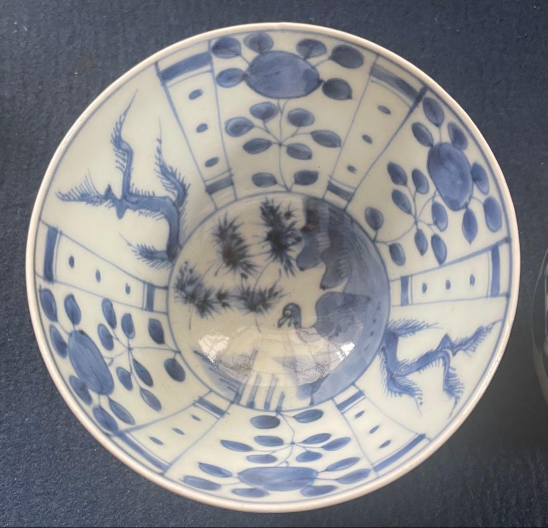 清朝染付茶碗2客セット