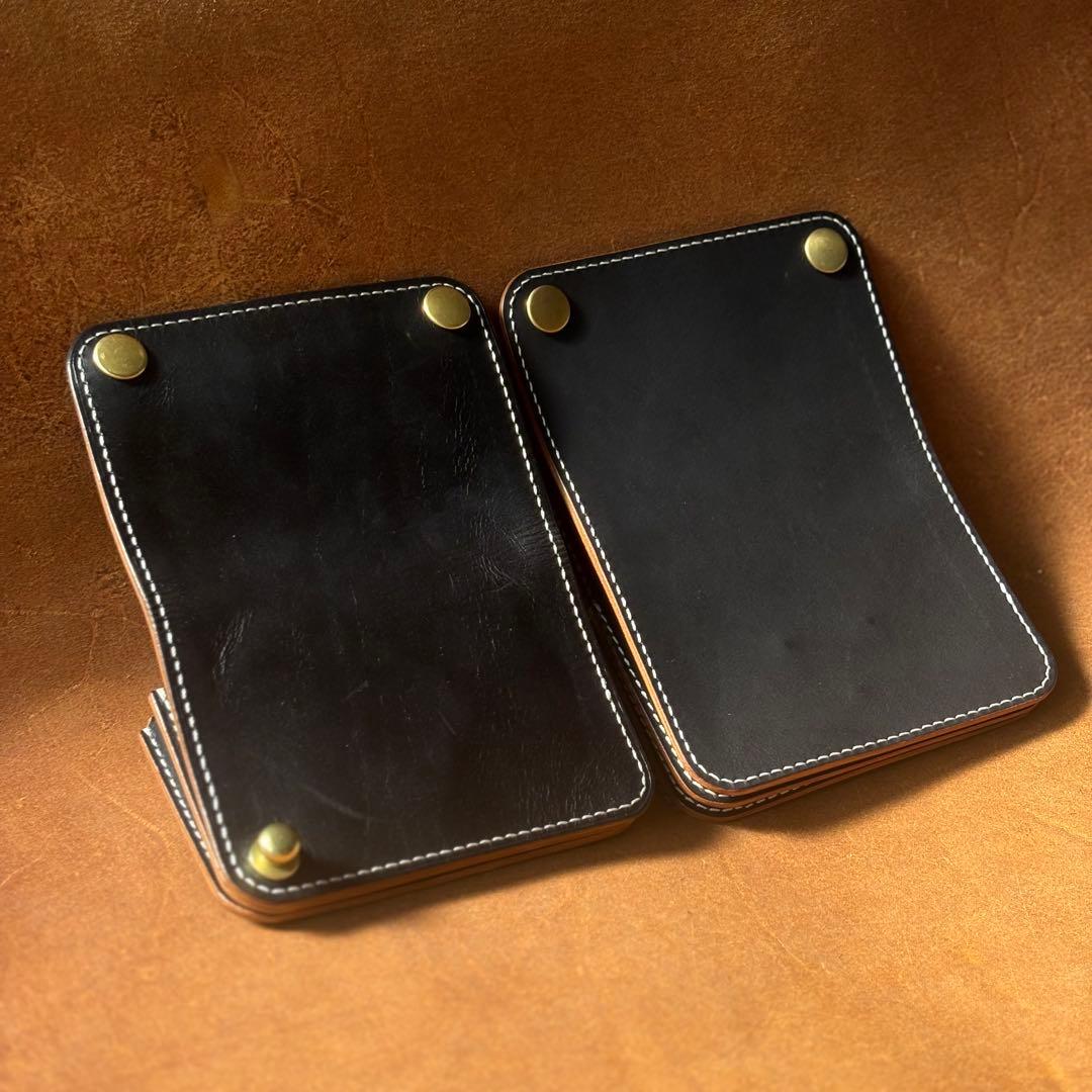 ミドルトラッカーウォレット 本革 茶芯ブラック 真鍮 メンズ