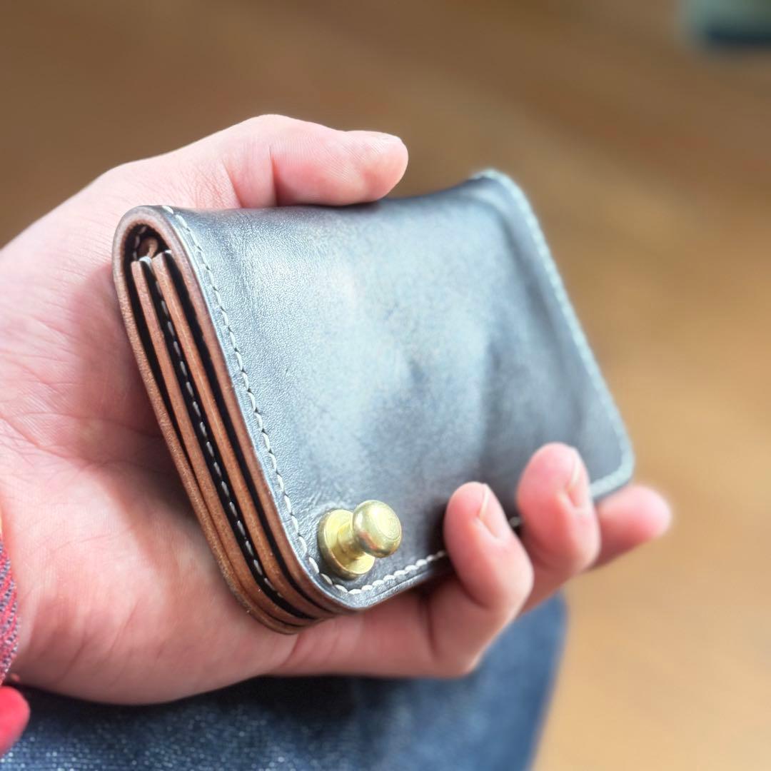 ミドルトラッカーウォレット 本革 茶芯ブラック 真鍮 メンズ