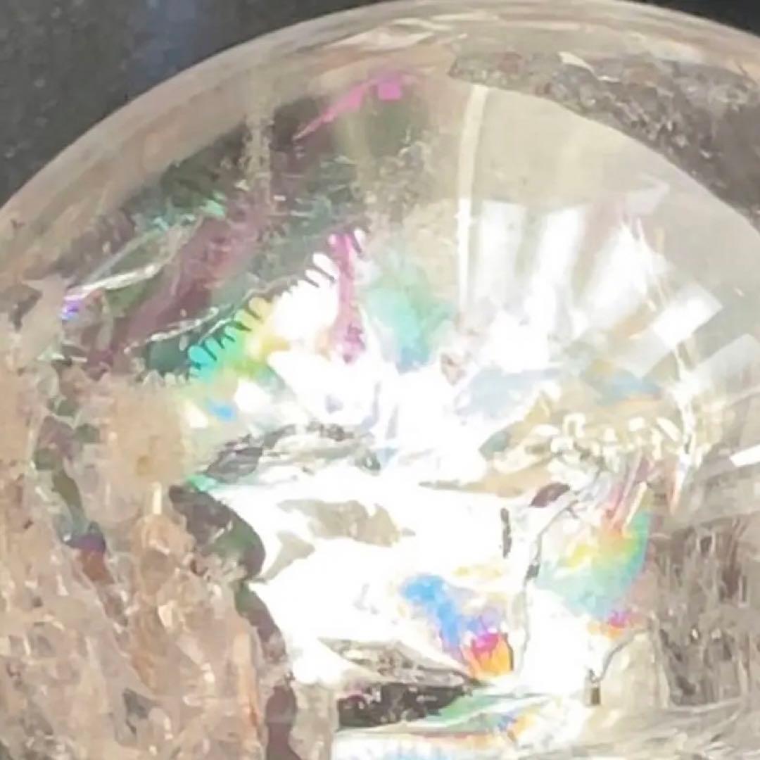 温感水晶 77.0mm 激レアスフィア クリスタル 台座付き 天然石 浄化