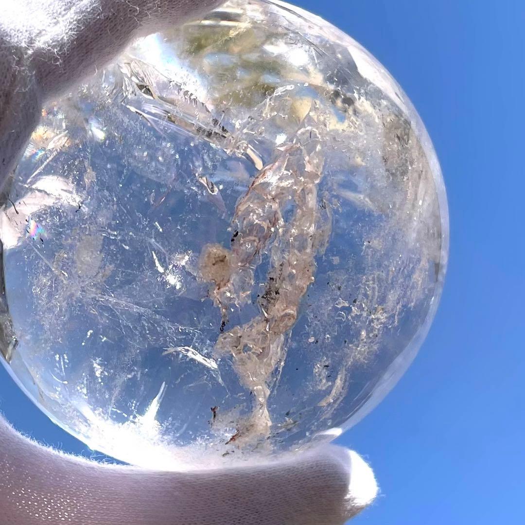 温感水晶 77.0mm 激レアスフィア クリスタル 台座付き 天然石 浄化