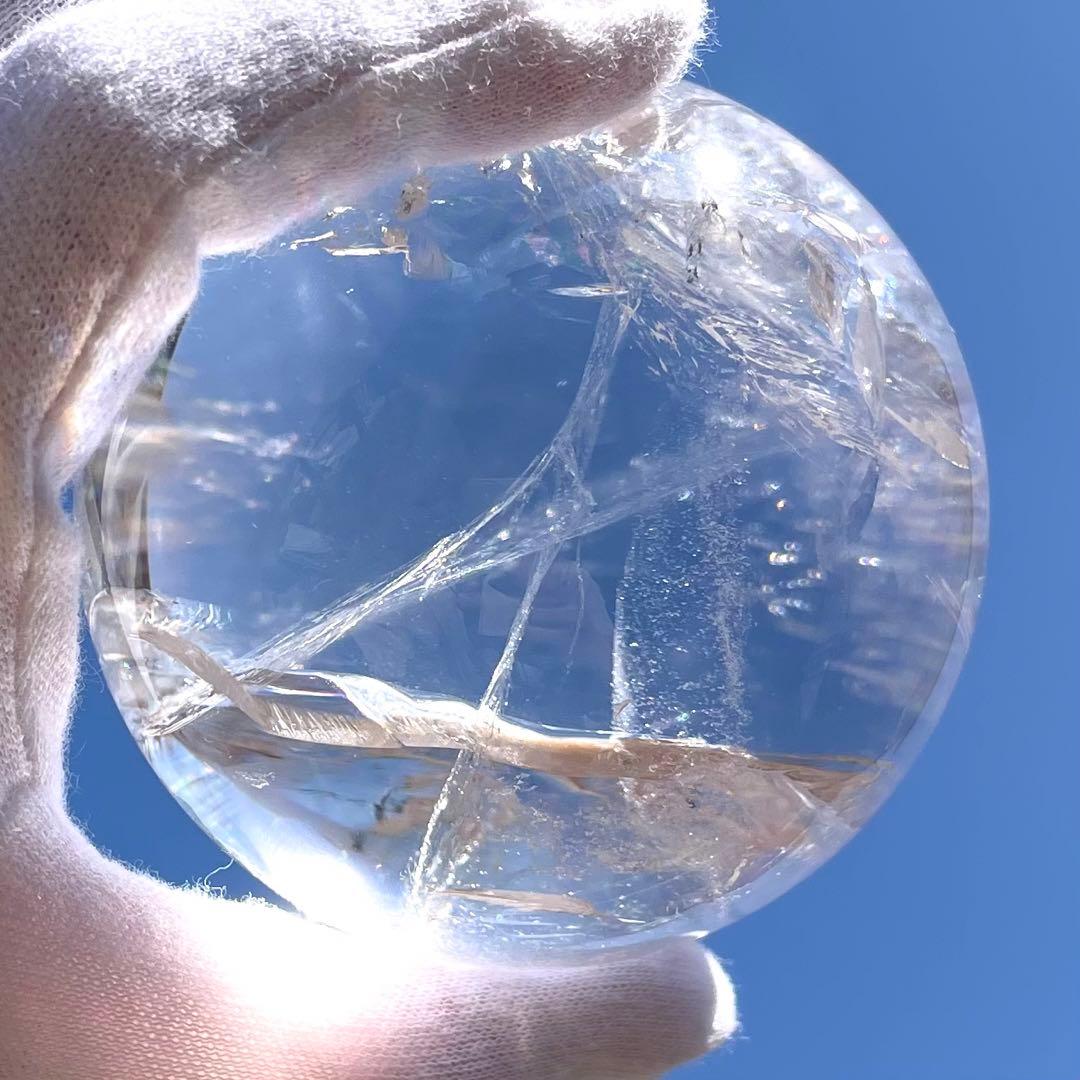 温感水晶 77.0mm 激レアスフィア クリスタル 台座付き 天然石 浄化