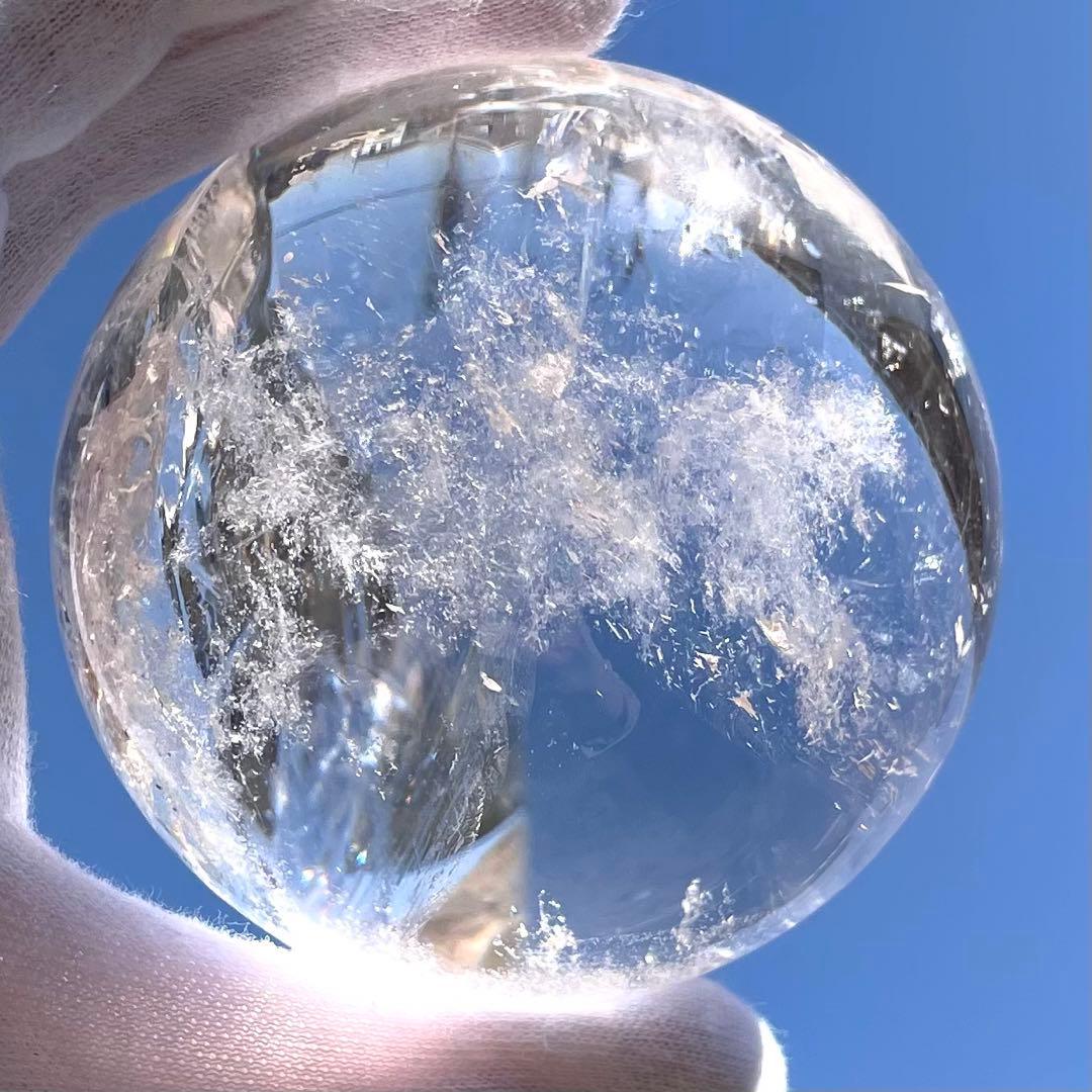 温感水晶 77.0mm 激レアスフィア クリスタル 台座付き 天然石 浄化