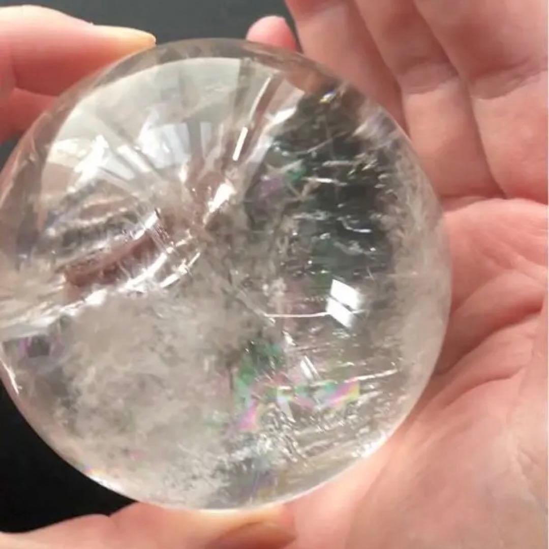 温感水晶 77.0mm 激レアスフィア クリスタル 台座付き 天然石 浄化