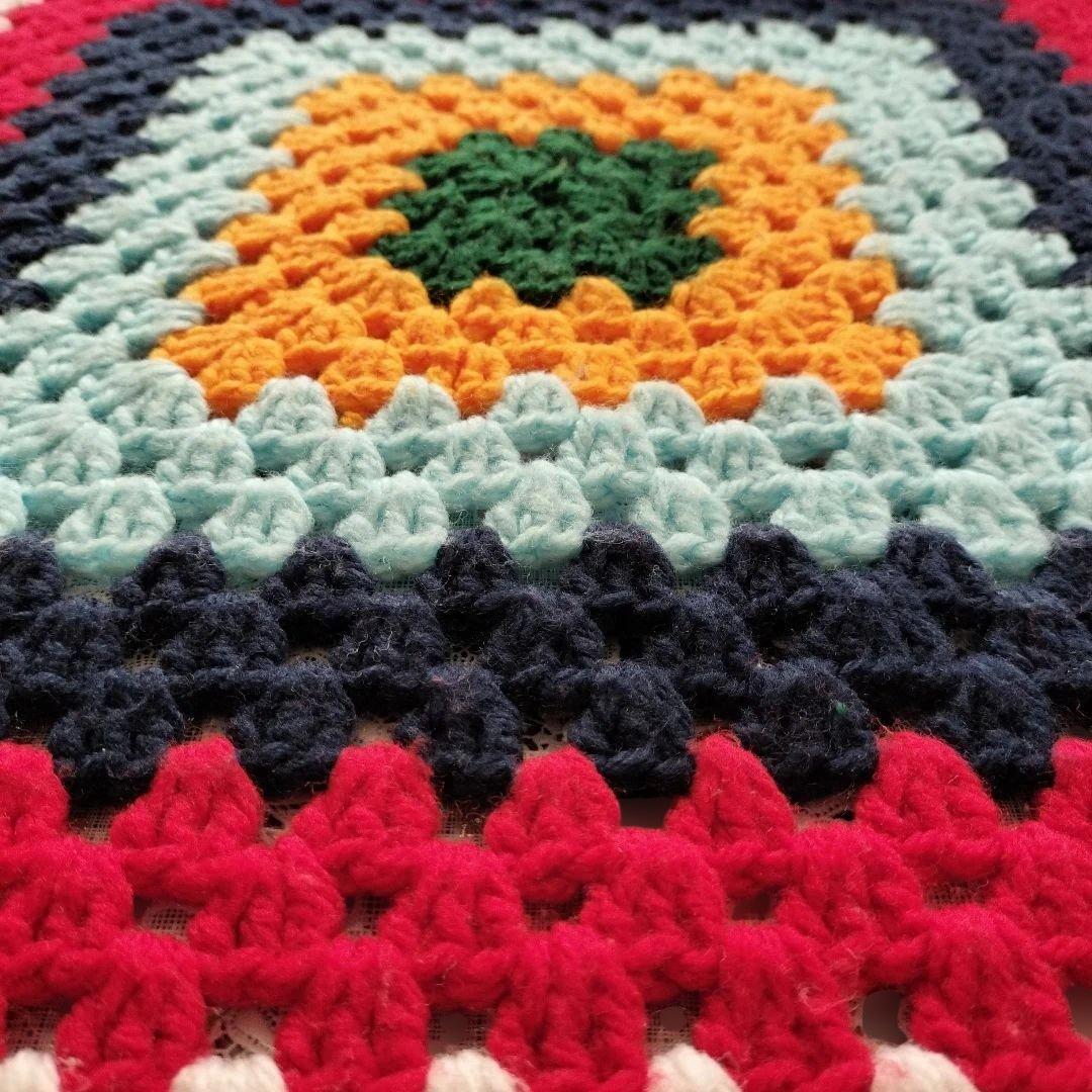 マルチカバー こたつカバー ベッドカバー ソファーカバー 毛糸 手編み レトロ