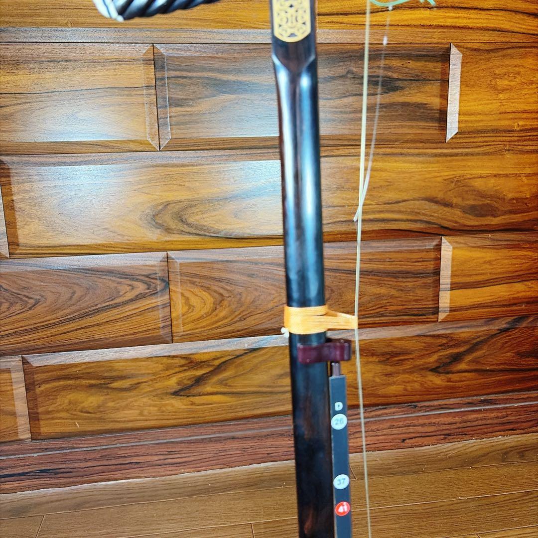 超高級 二胡 本革 蛇革 中国 民族楽器 黒壇 ハードケース付 ☆5 最上級