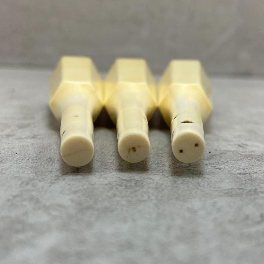 最高級品　津軽三味線用　糸巻き3本　和楽器　太棹　素六　全長約137mm