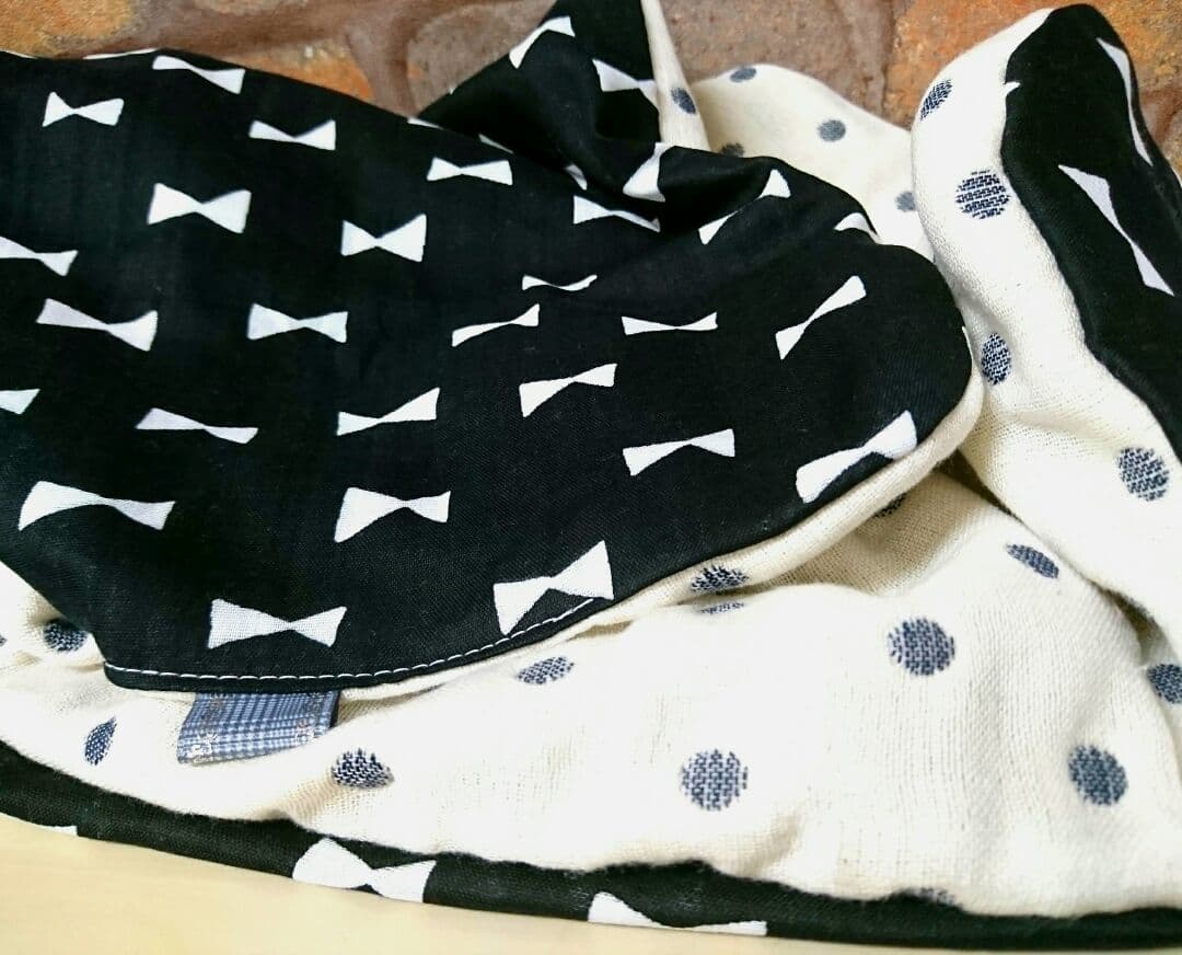 専用❤みかん＊特価⭐ふわとろ❤８重ガーゼ☆小バスタオル＊大判フェイス❤白黒リボン