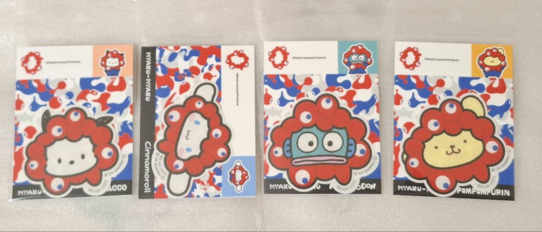 関西万博　ミャクミャク×サンリオ ステッカー 7種セット　キティ クロミ 他