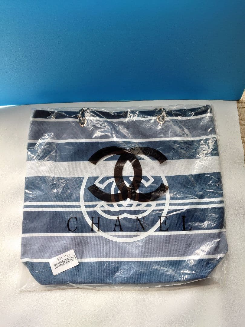 CHANEL ノベルティ チェーン ストライプ トートバッグ