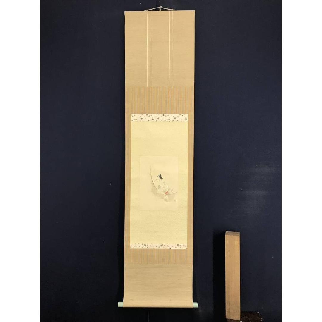 真作/瓢/作者不詳/美人画/納涼図/夏の掛軸/掛軸☆宝船☆AK-330