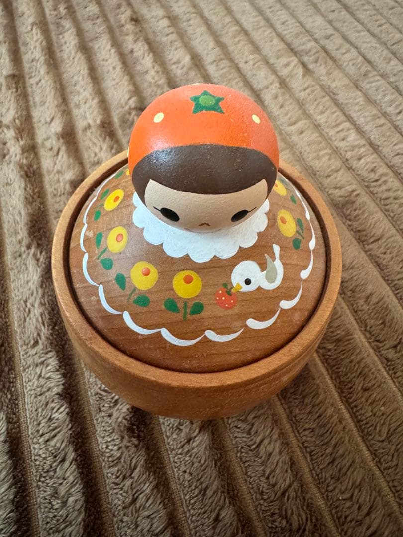 木絵雑貨 キャニスター 蓋物 みかん