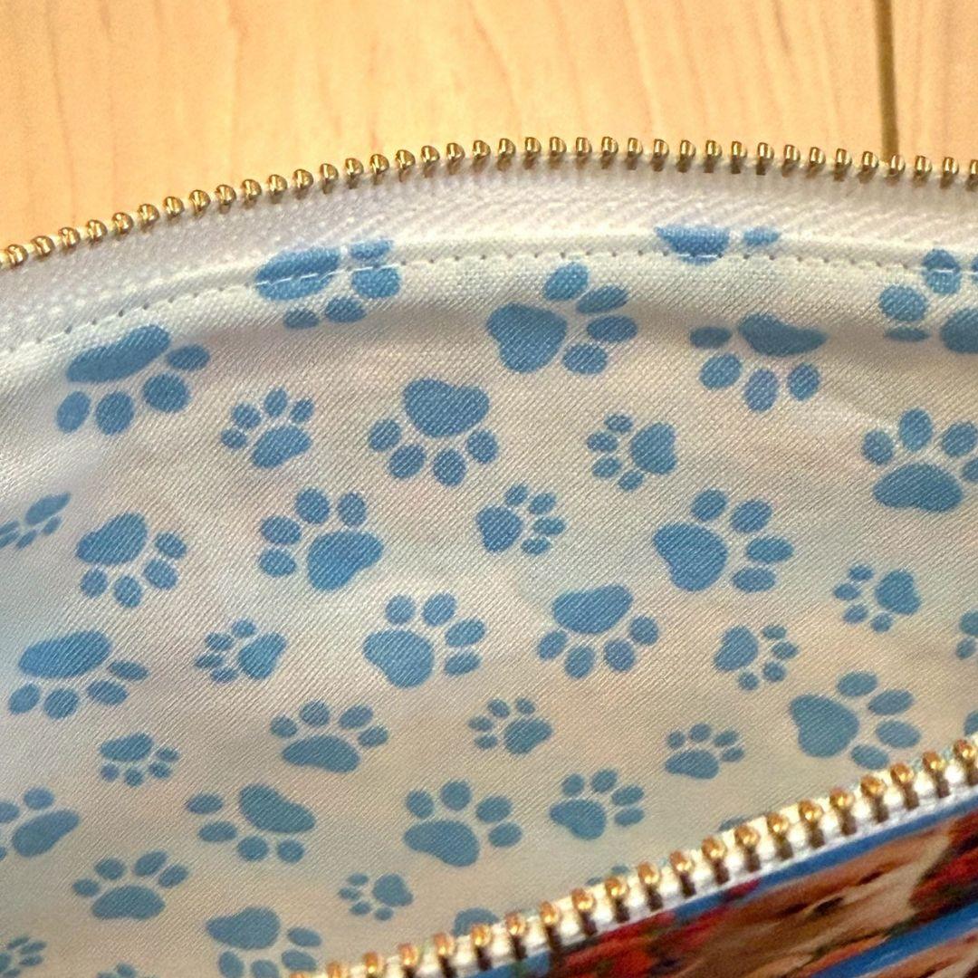 ポメラニアン　フラットポーチ　20センチファスナー