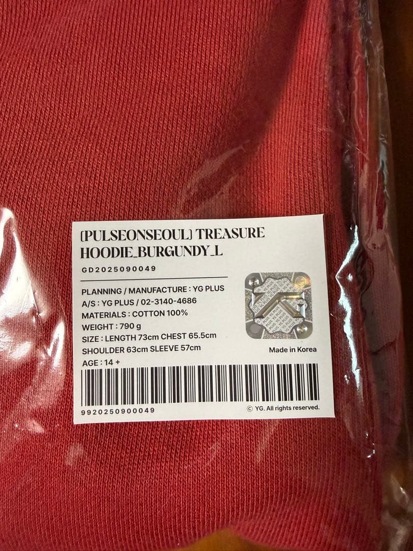 【Lサイズ】TREASURE PULSE ON ソウルコン フーディー