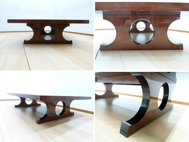 輪島塗 漆塗り 座卓 W1500×D900×H340mm 天然木 ちゃぶ台 机