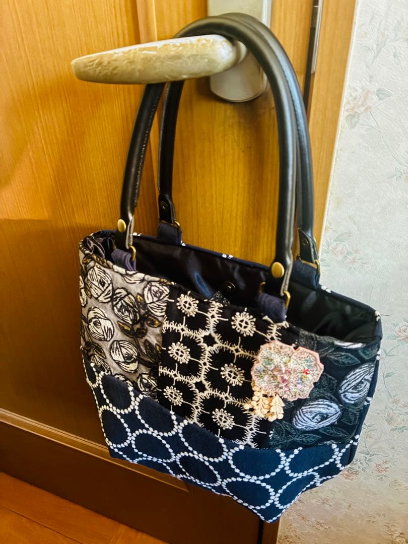 ミナペルホネン/アネモネ、Rosyドロップ型トートバッグ