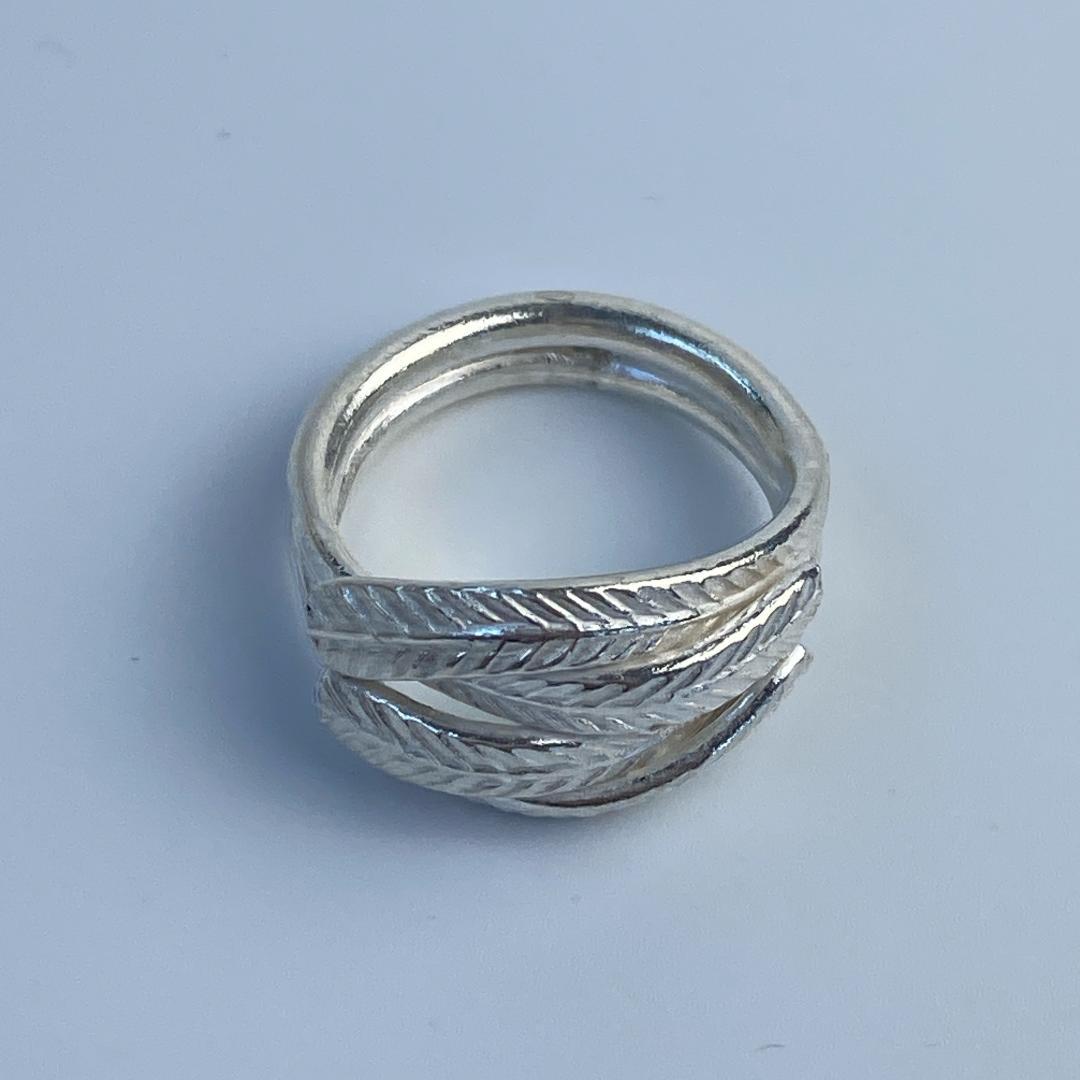 【14号】カレンシルバー　メンズ　レディース　新品未使用　草モチーフ