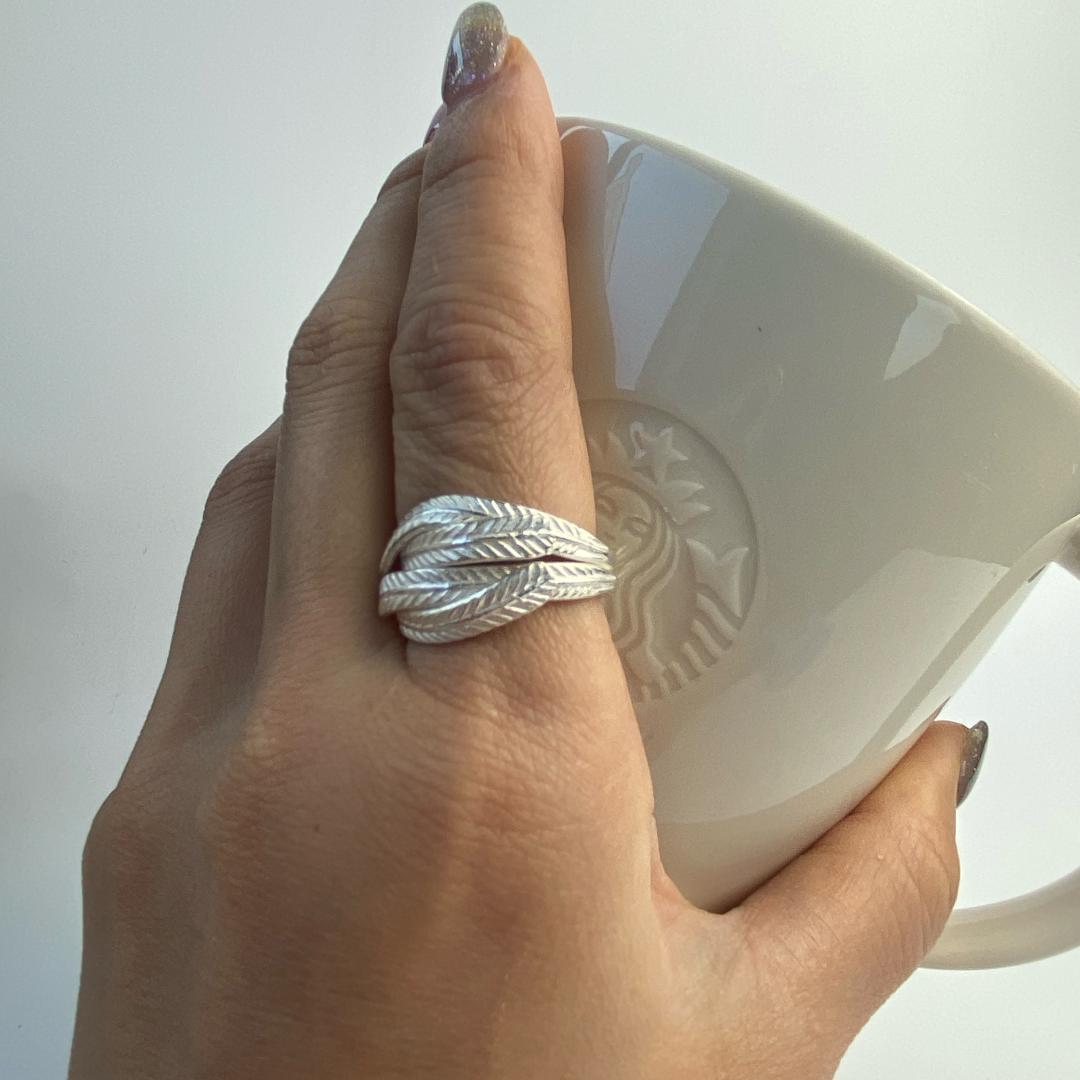 【14号】カレンシルバー　メンズ　レディース　新品未使用　草モチーフ