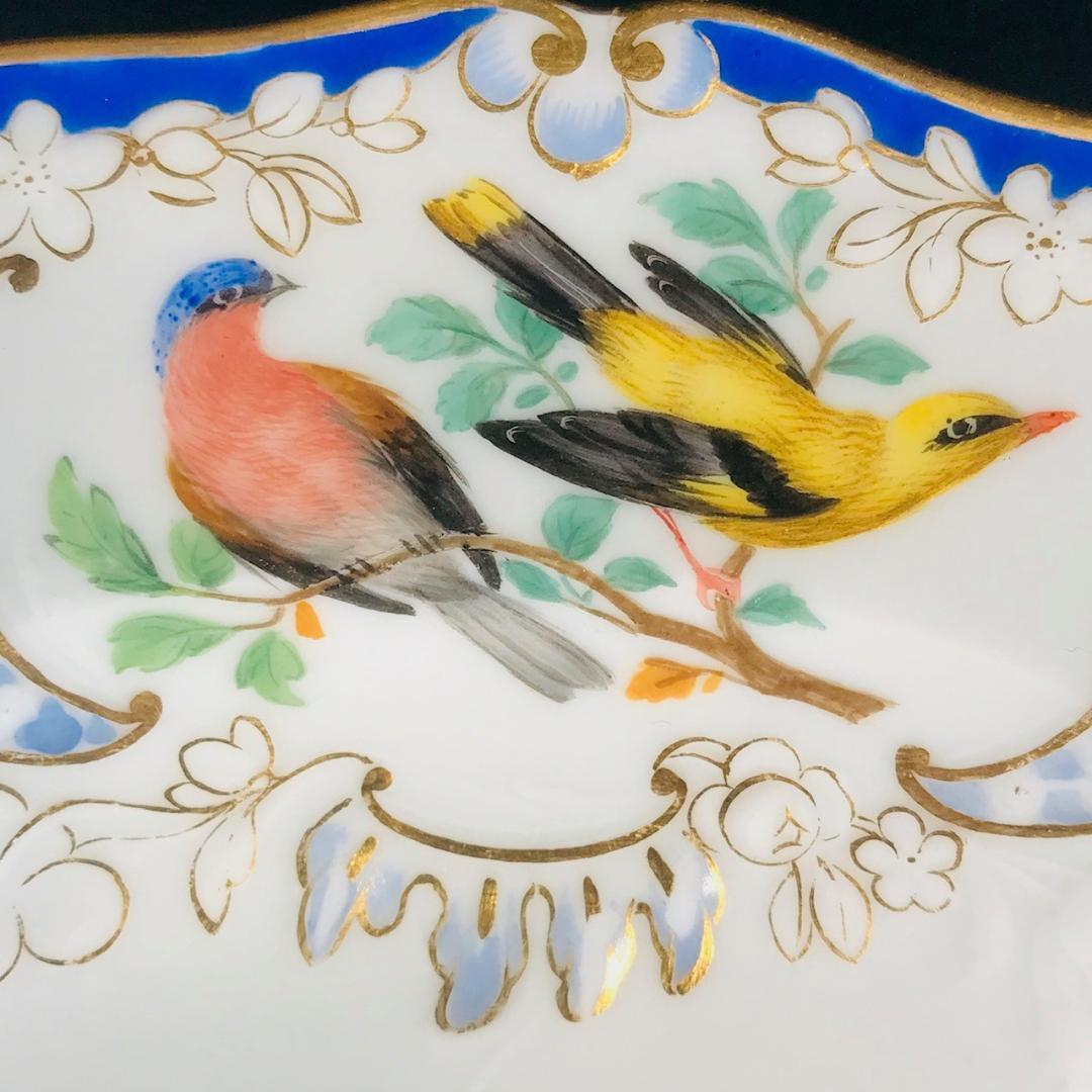 Meissen 古マイセン/※美術館級 1級品 鳥金彩 大皿レリーフ プレート