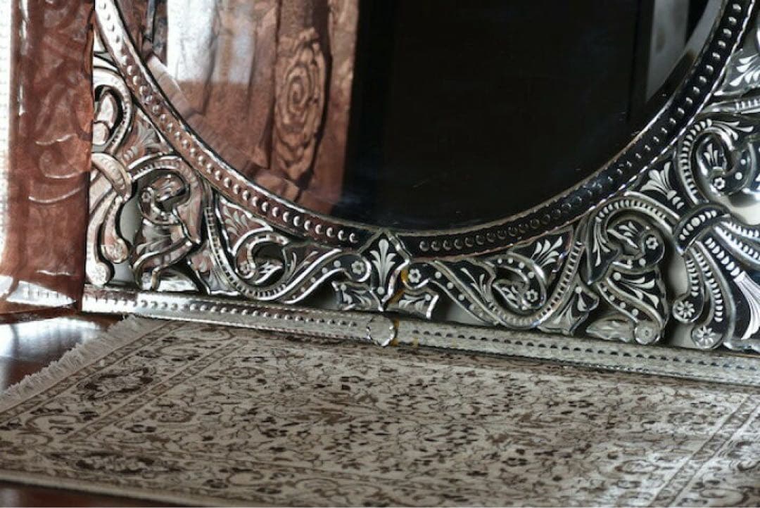 壁掛け鏡 壁掛けミラー アンティーク調フルールド・リス　Fleur　de lis