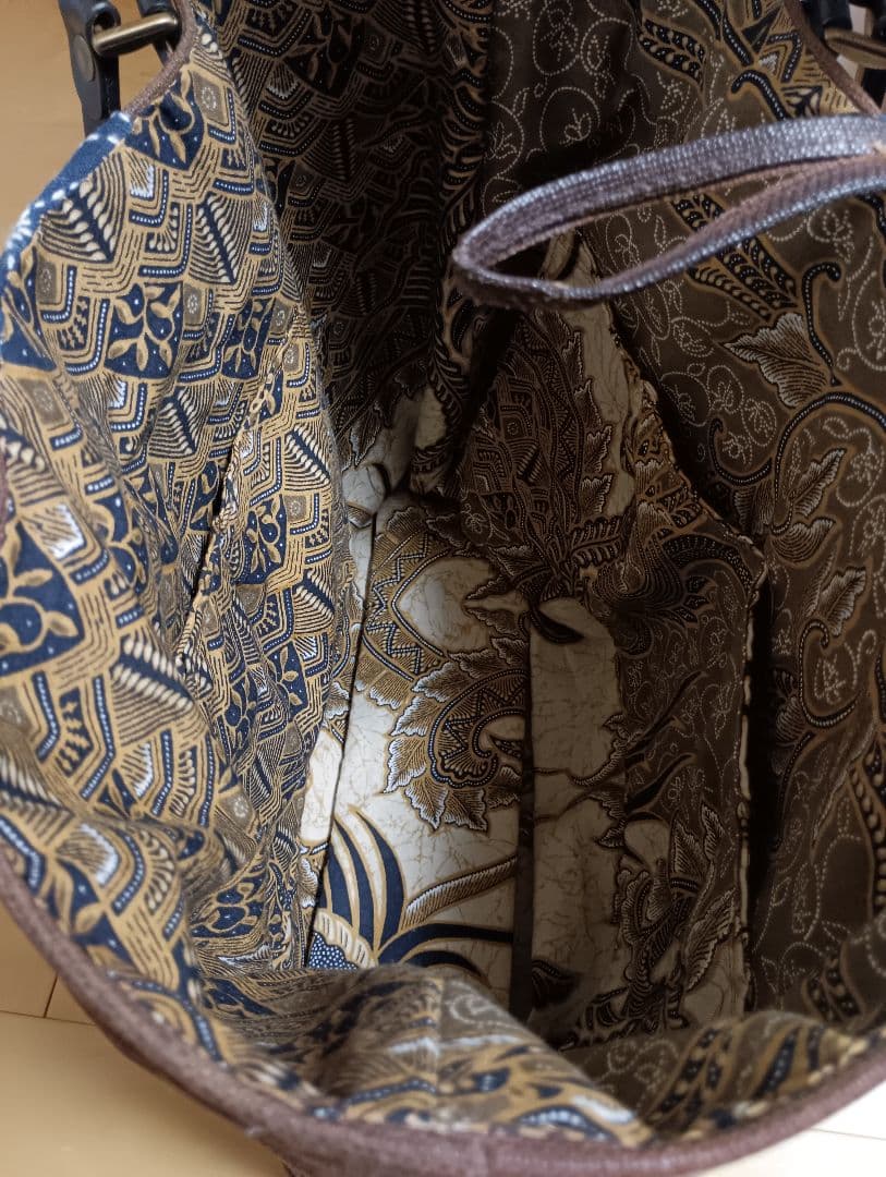 柿渋染酒袋と藍染刺し子トートバック(ハンドメイド）