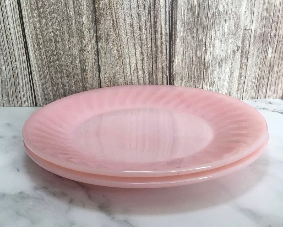 【ファイヤーキング】ピンクスワール ディナープレート2枚セット 23cm