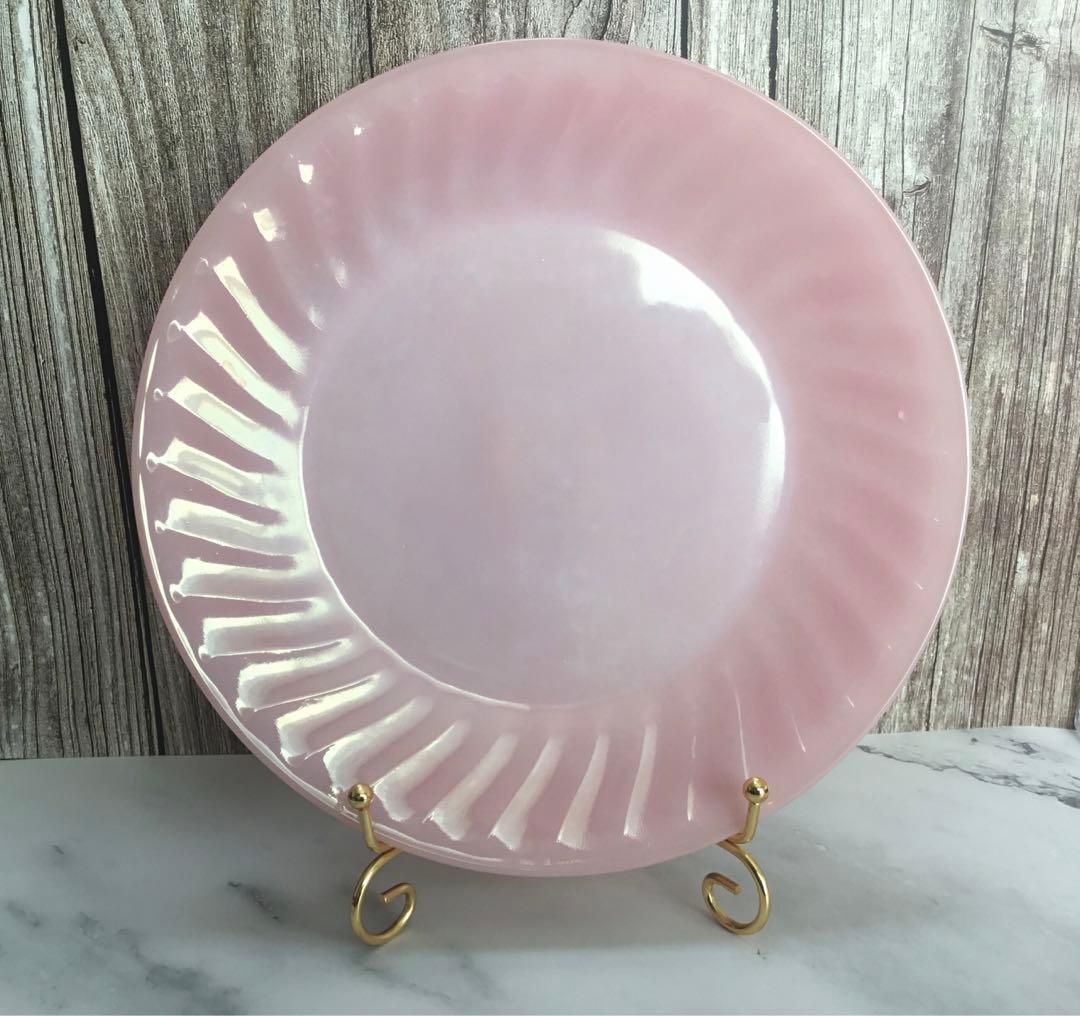 【ファイヤーキング】ピンクスワール ディナープレート2枚セット 23cm