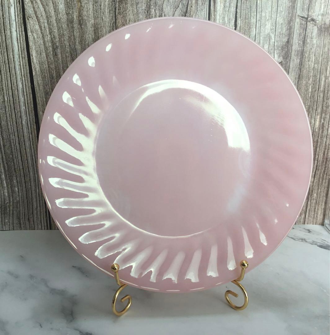 【ファイヤーキング】ピンクスワール ディナープレート2枚セット 23cm