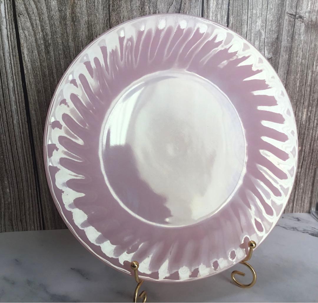 【ファイヤーキング】ピンクスワール ディナープレート2枚セット 23cm