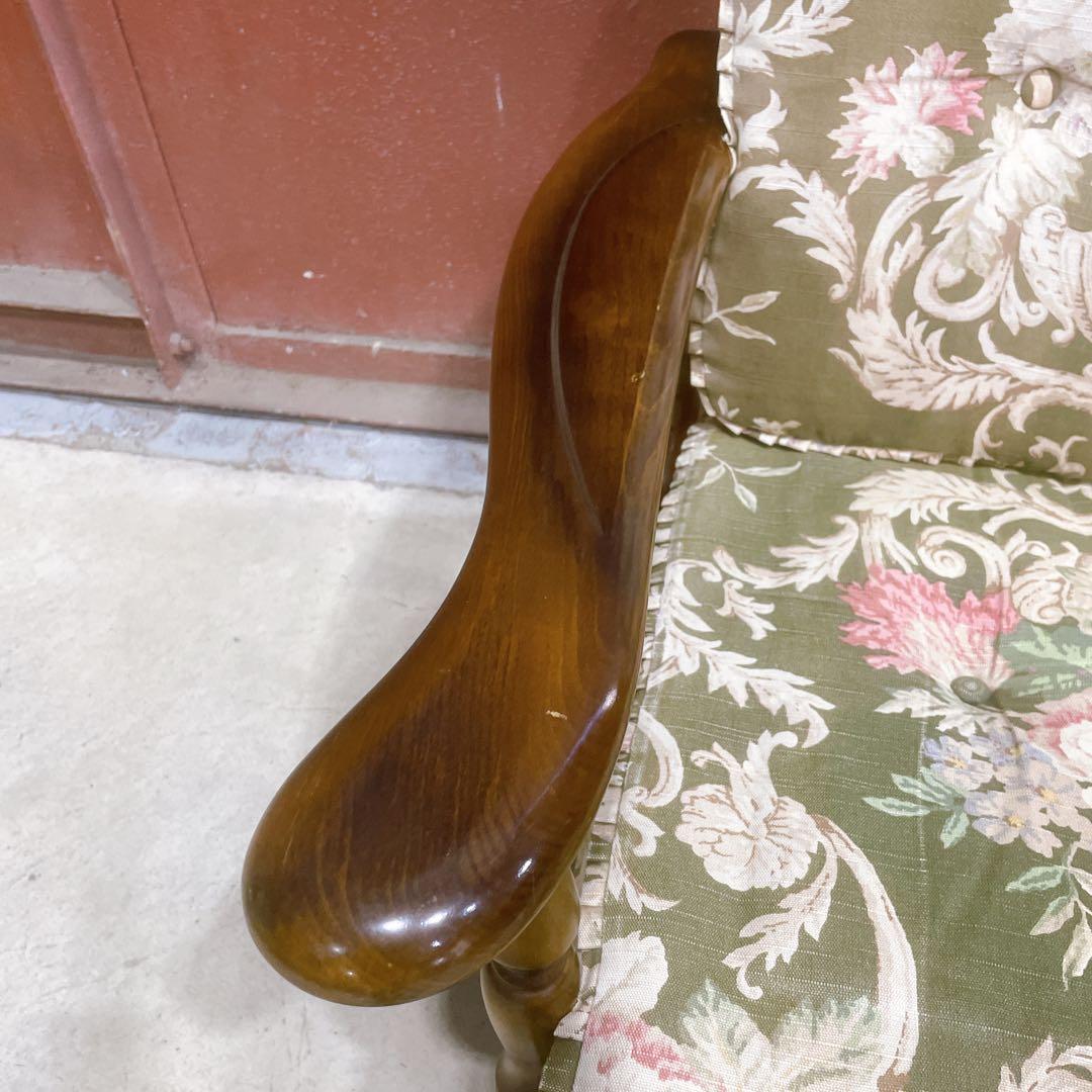 【稀少】karimokuカリモク アームチェア コロニアル フリージアグリーン②