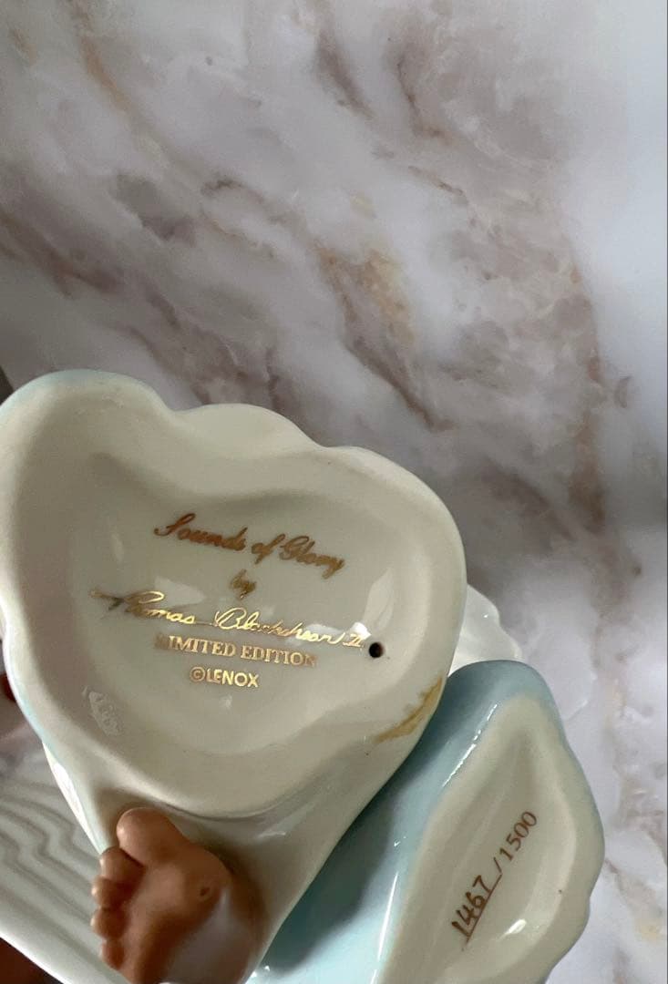 限定　美品　アメリカ　Lenox レノックス　 天使 陶器人形　手描き絵付け