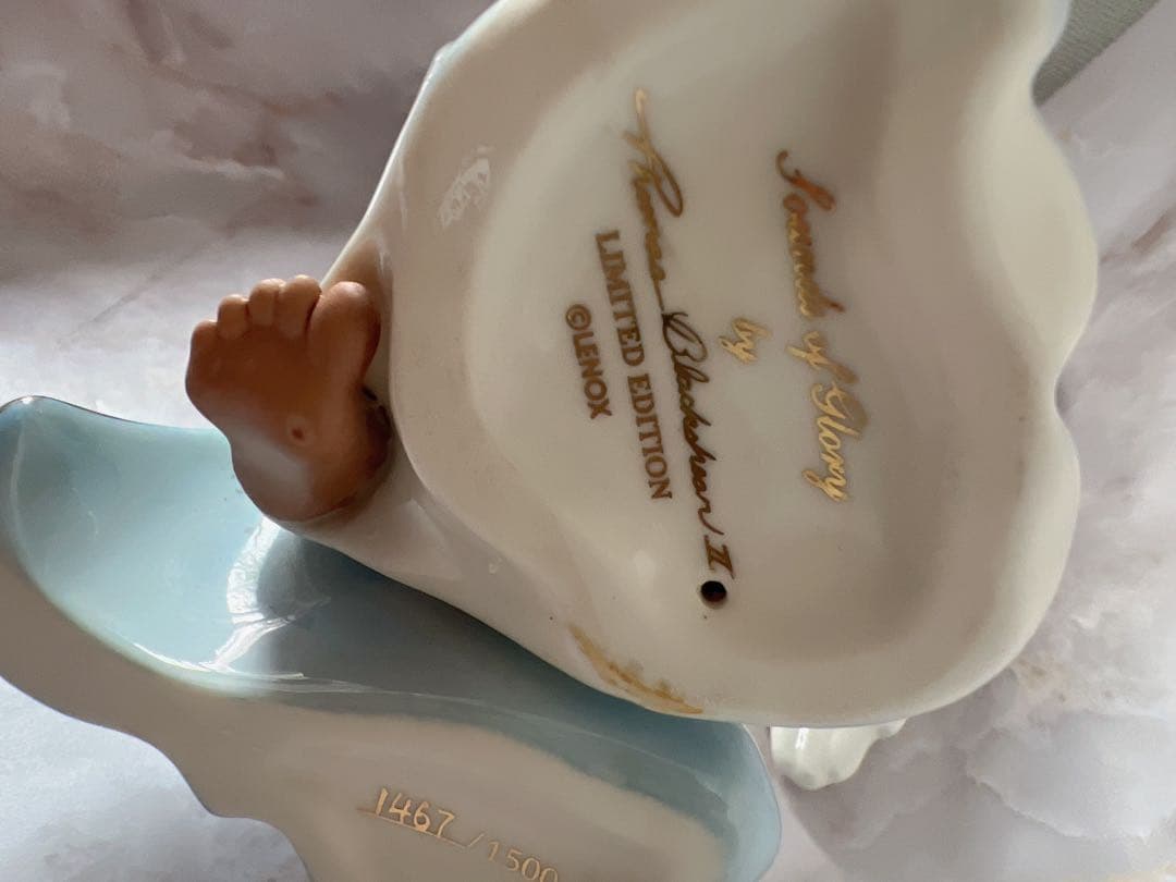 限定　美品　アメリカ　Lenox レノックス　 天使 陶器人形　手描き絵付け