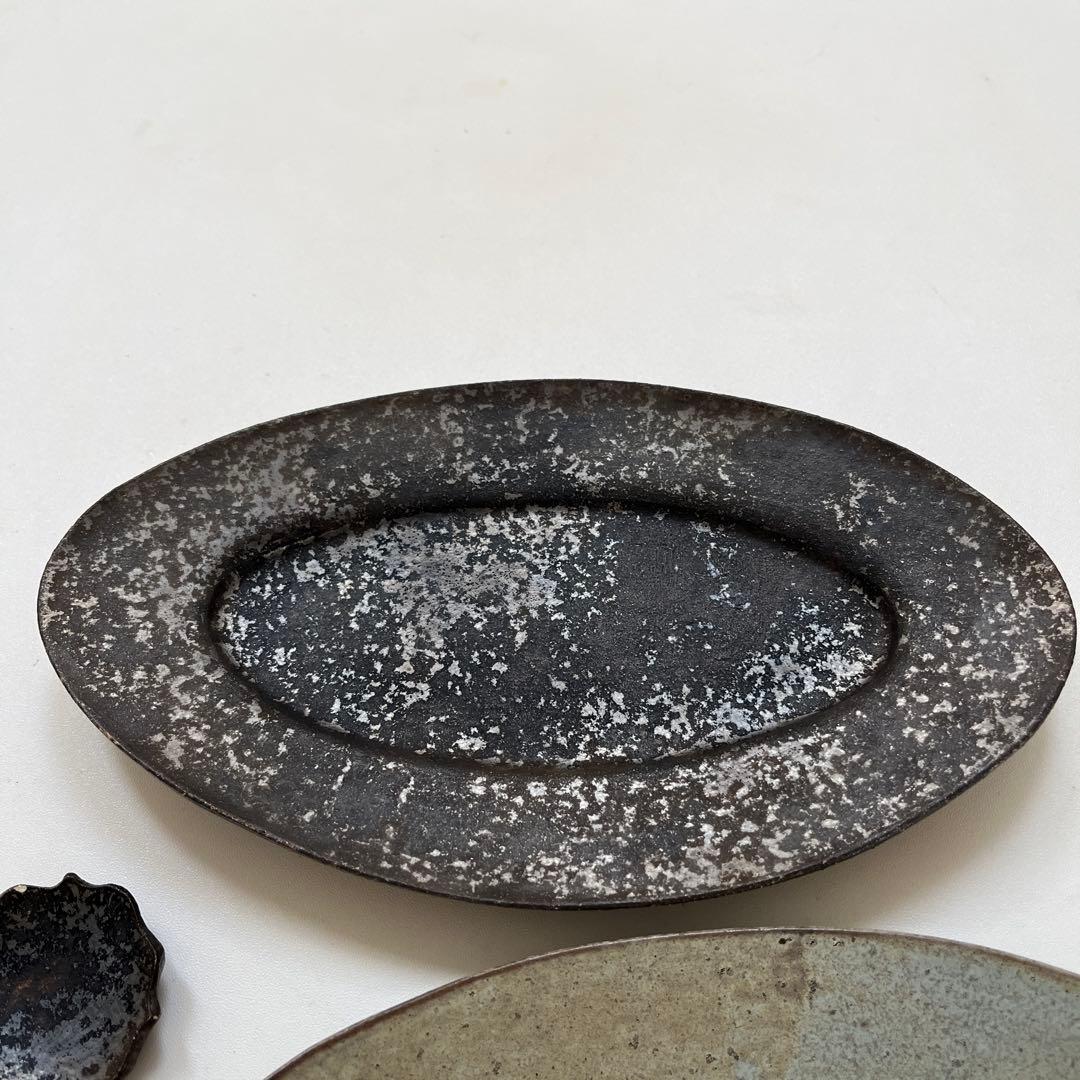 ★陶芸家・希少★オーバル皿と箸置きのセット