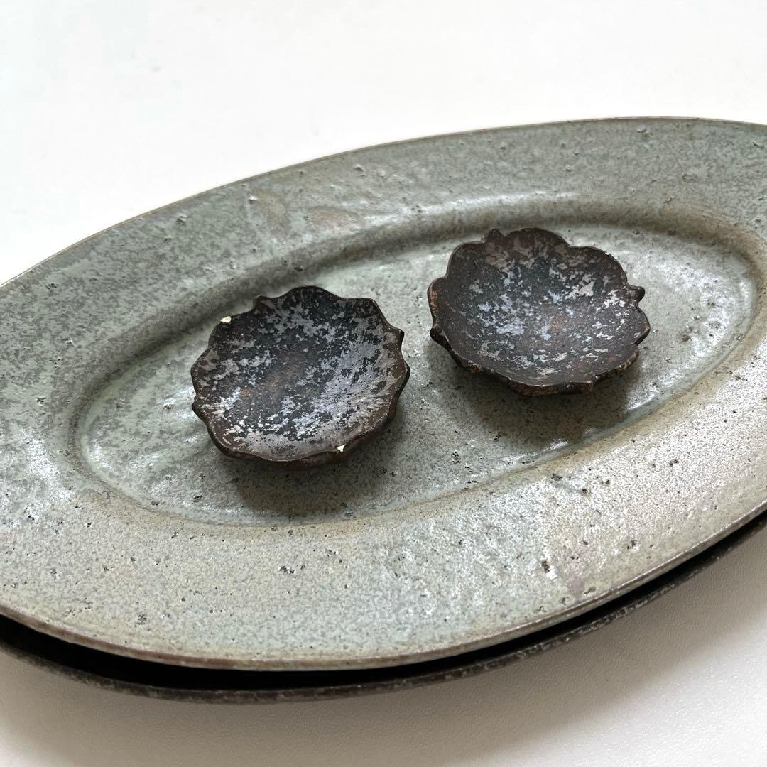 ★陶芸家・希少★オーバル皿と箸置きのセット