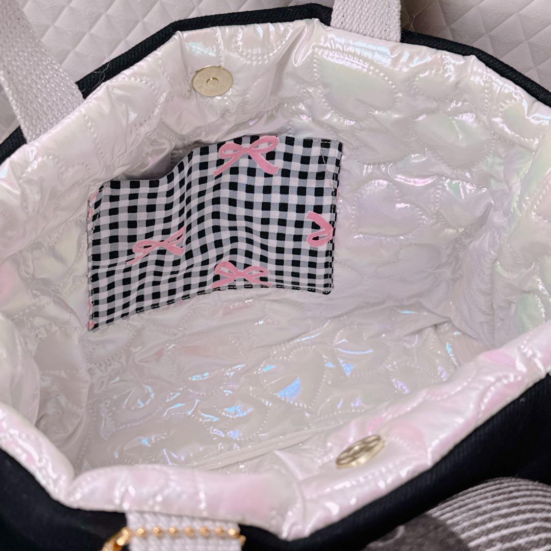 r*e様 コヤンイサムチョン♡ 着ぐるみサバネコちゃんのブラックデニムトートバッ