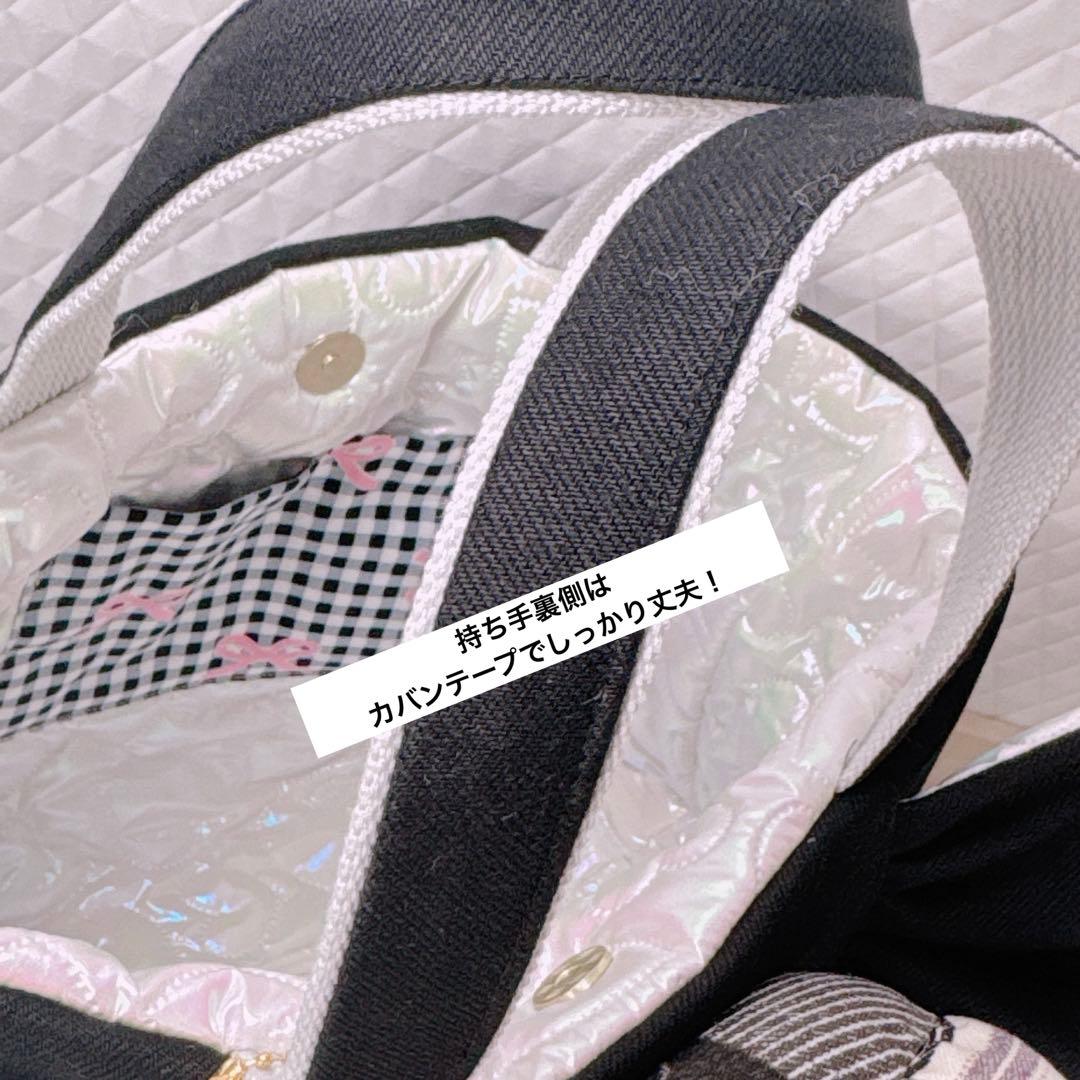 r*e様 コヤンイサムチョン♡ 着ぐるみサバネコちゃんのブラックデニムトートバッ