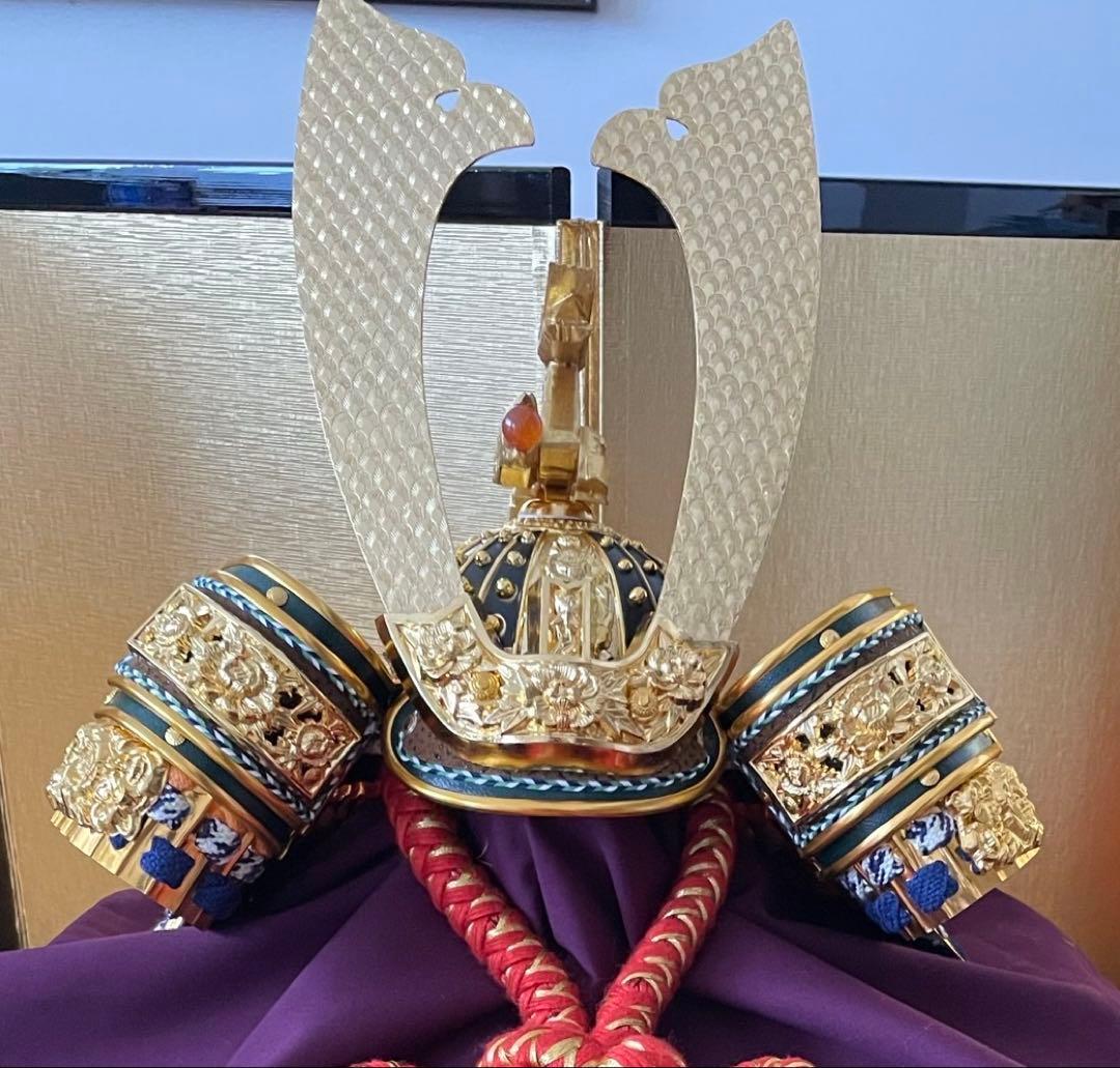 五月人形 兜飾り 武蔵秀峰作 宝石鑑別書付