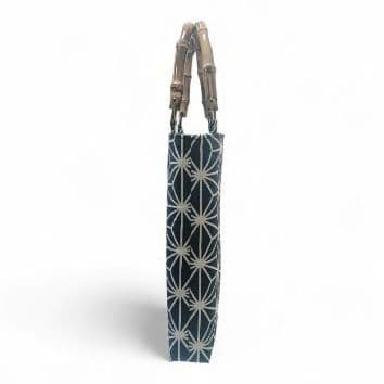 バンブー手提げ　お祭りバッグ和柄バッグ　麻の葉紋様　紺　神輿　祭り用品　和装小物