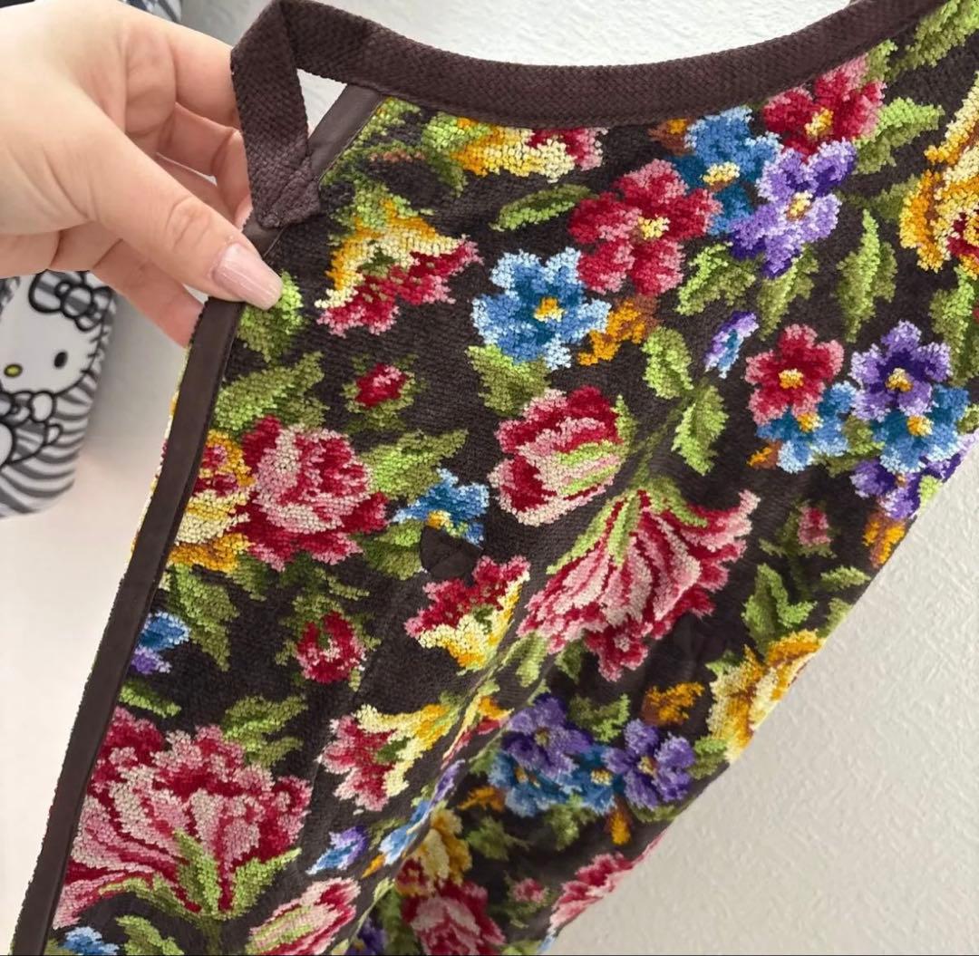 フェイラー エプロン シェニール織 花柄 マルチカラー　タグ付き　新品未使用
