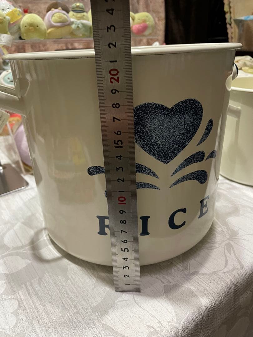 アメリカンカントリー　ブルーハート　ホーローキャニスター2点セット