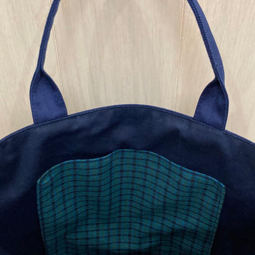 【専用】《ファミリア好きな方に》小さめトートバッグ　緑チェック　メガネケース緑