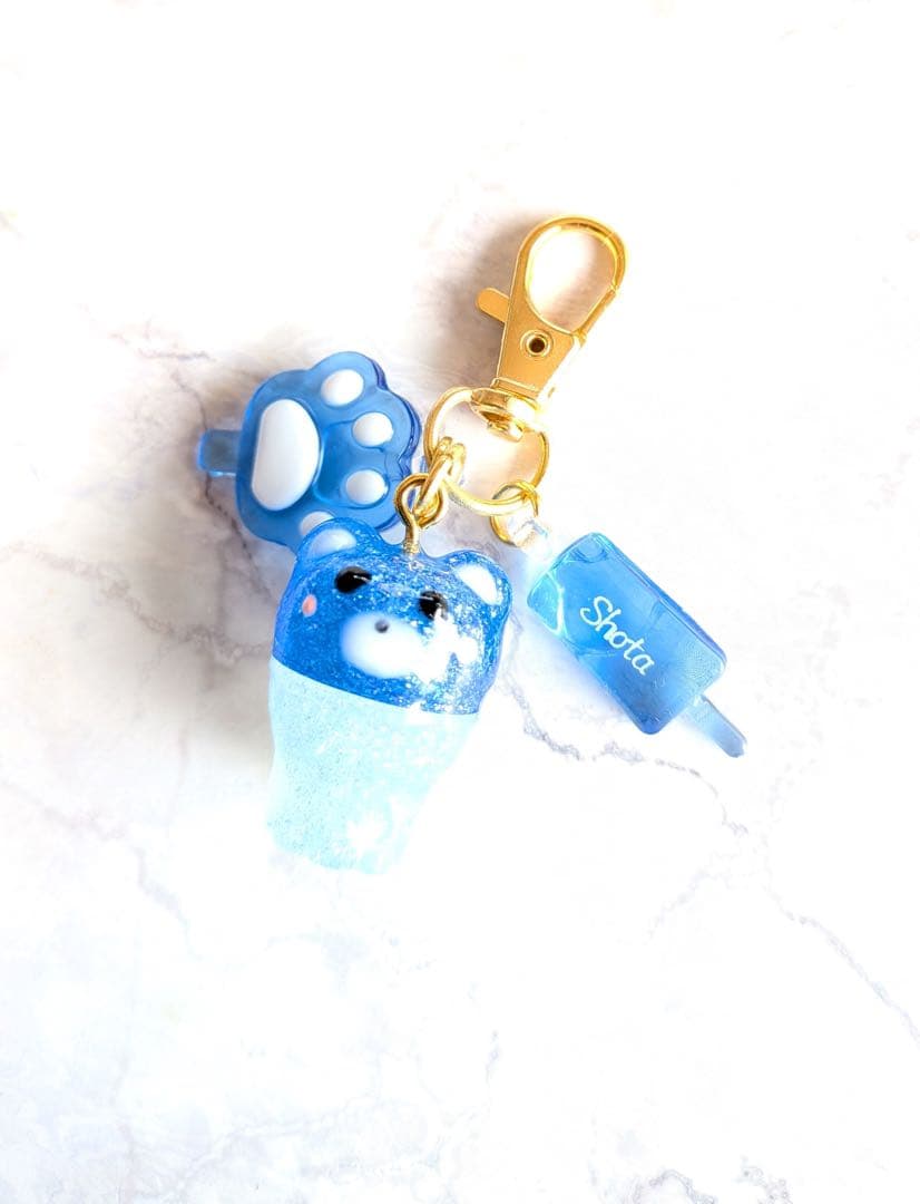 しょぴ　チョコくまさんキーホルダー　アイスアニマルキーホルダー