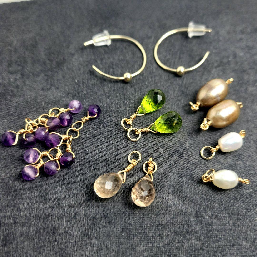 確認用 14kgf ☆オリジナルフープと天然石のチャームセット