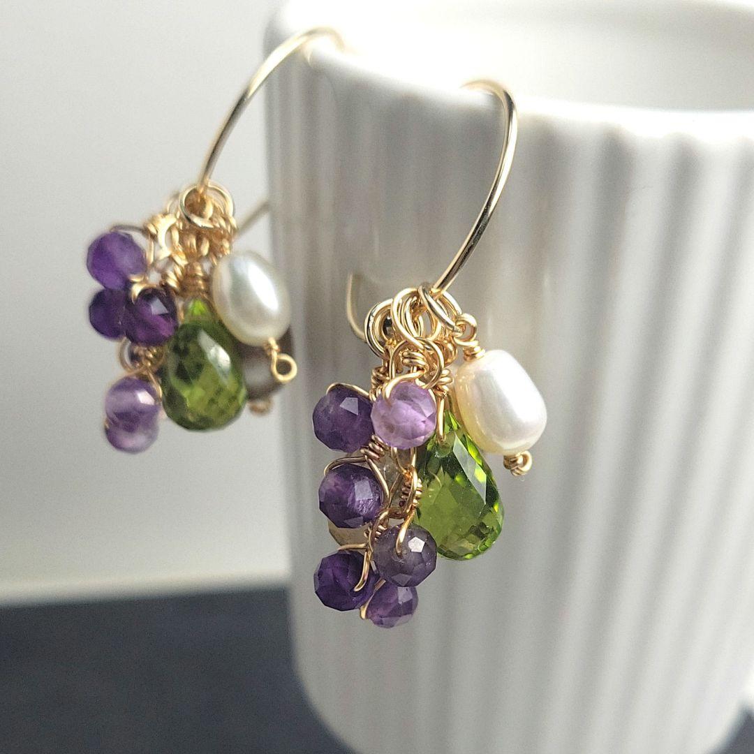 確認用 14kgf ☆オリジナルフープと天然石のチャームセット