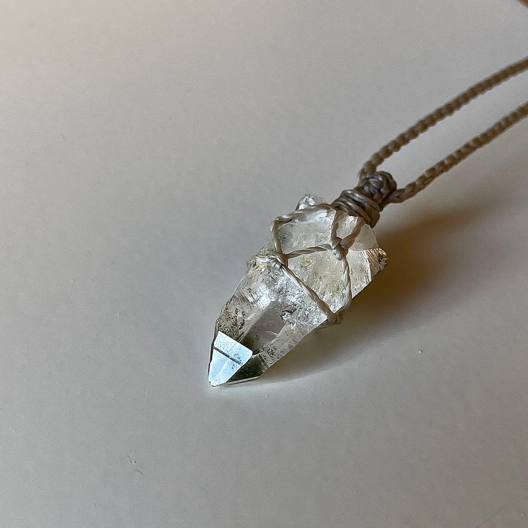 ヒマラヤ水晶 ガネッシュヒマール ＊ マクラメペンダント ネックレス 42