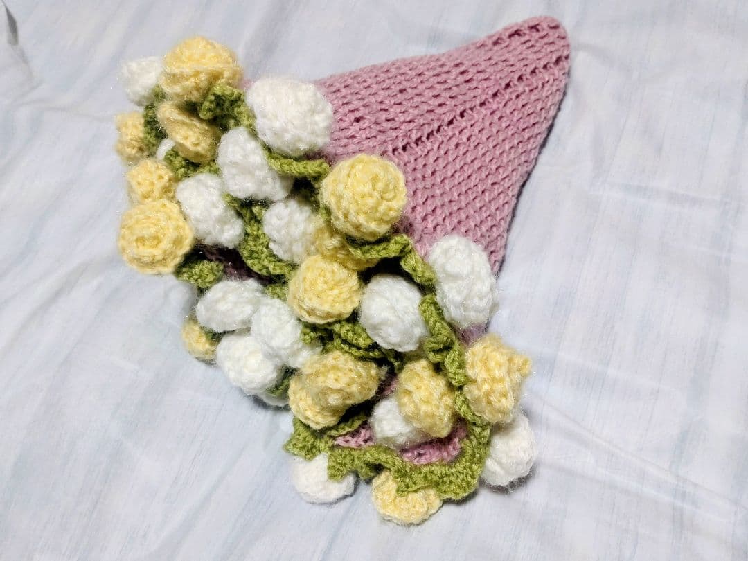 バラの花束ブランケット☆ハンドメイド☆